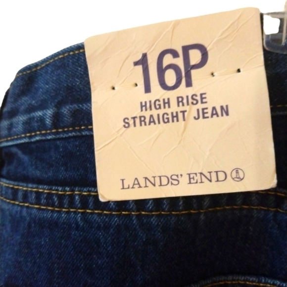 Land's End High Rise Straight Petite Jeans Sits at Waist Relaxed Fit Sz. 16P NWT - Picture 8 of 16